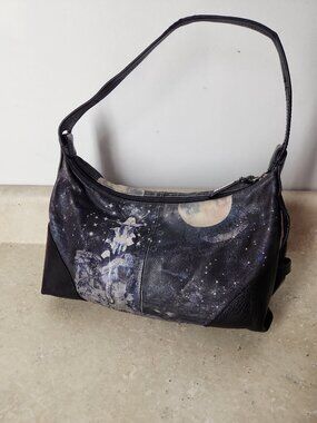 ICON Los Angeles Deb Trotter art Space Cowgirl leather shoulder purse bag Jeon